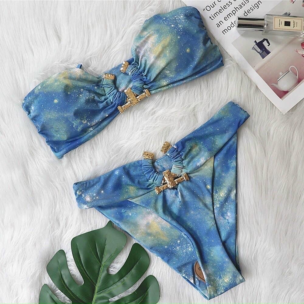 2-Piece Bandeau Swimsuit, Size S